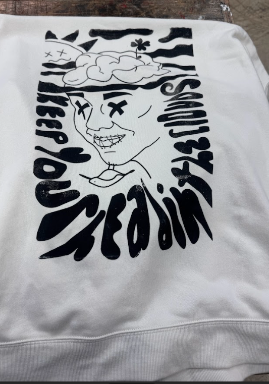 White Crewneck — Keep Your Head in the Clouds